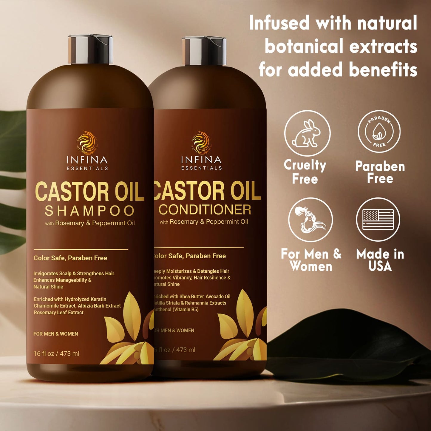 Castor Oil Shampoo and Conditioner (16 fl oz)