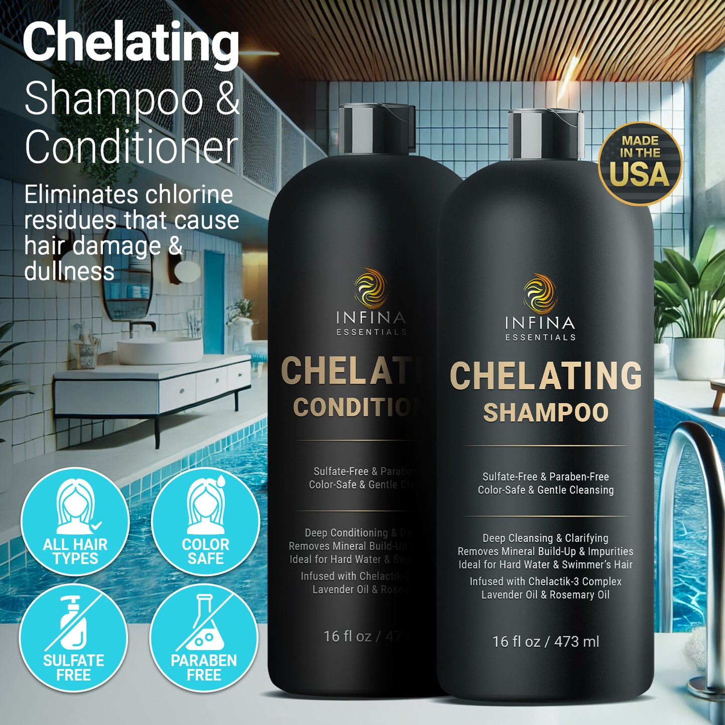 Chelating Shampoo and Conditioner Set (16 fl oz)