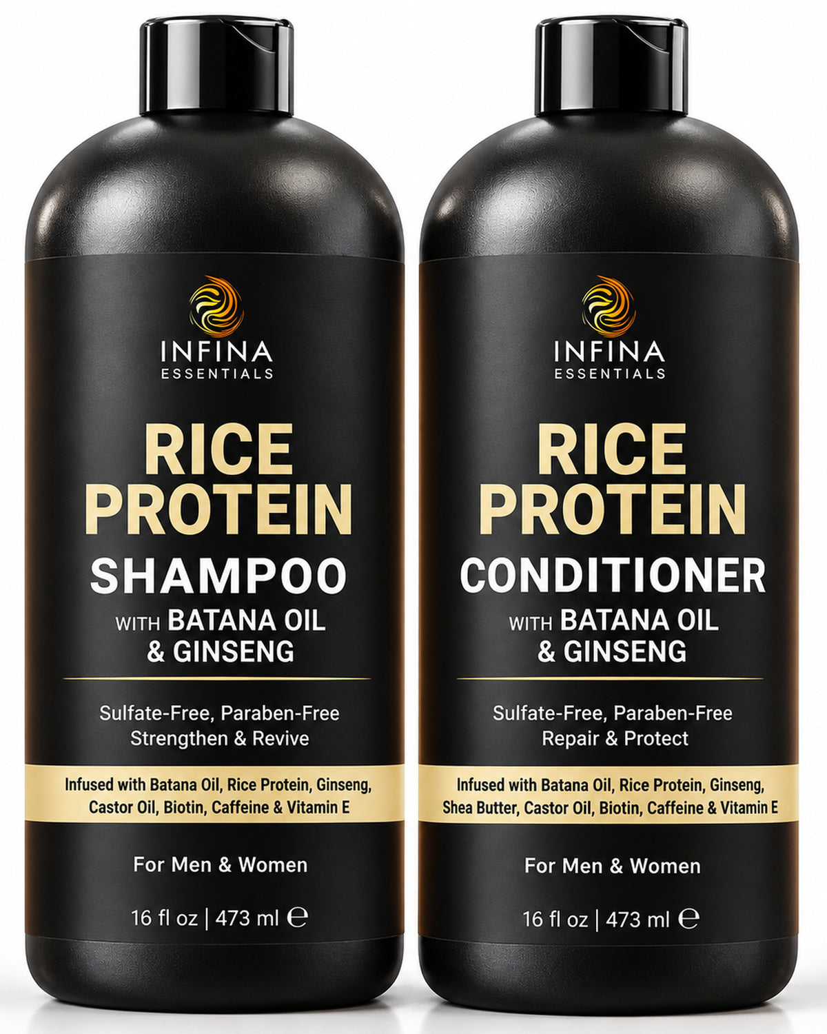 Rice Protein Shampoo and Conditioner Set with Batana