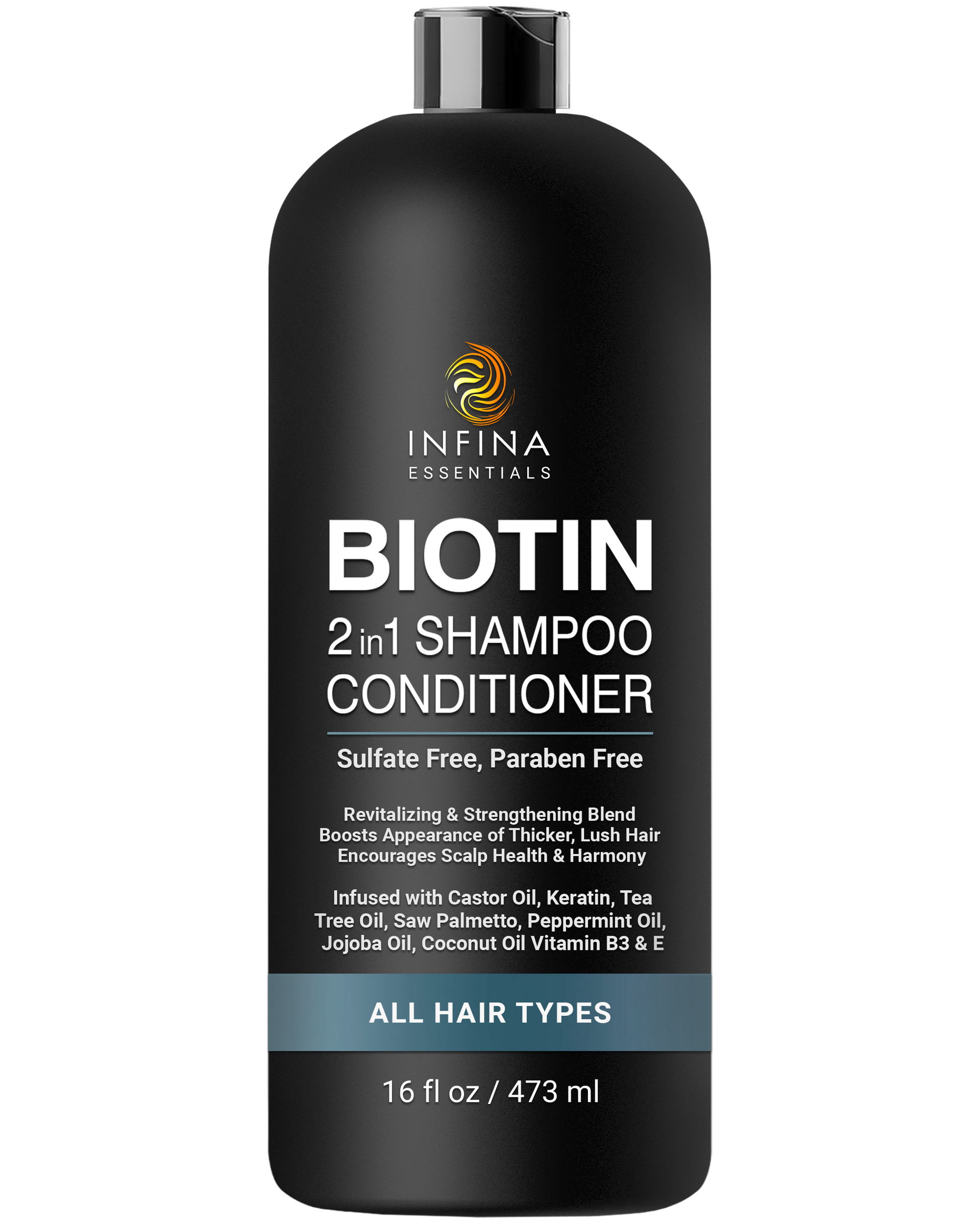 Biotin Shampoo and Conditioner 2 in 1 (16 fl oz) – infinaessentials