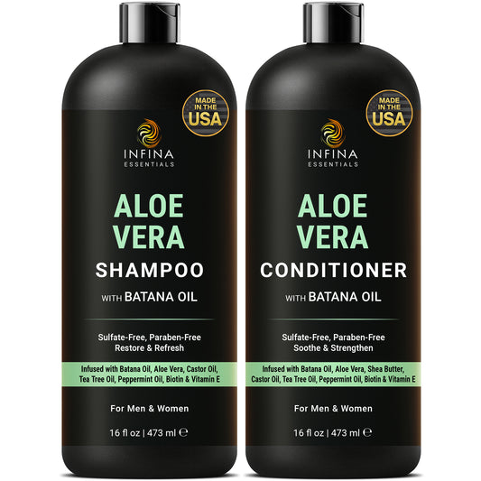 Aloe Vera Shampoo & Conditioner with Batana Oil (16 floz)