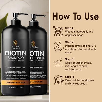 Biotin Shampoo and Conditioner (16 fl oz)