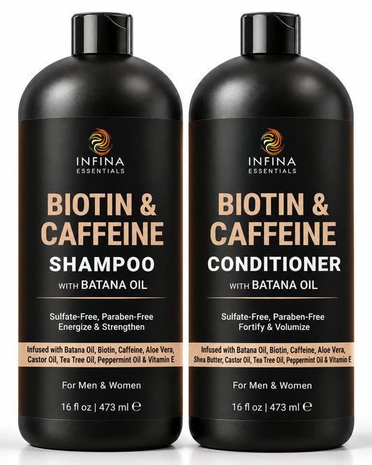 Biotin & Caffeine Shampoo & Conditioner Set with Batana Oil (16 floz)