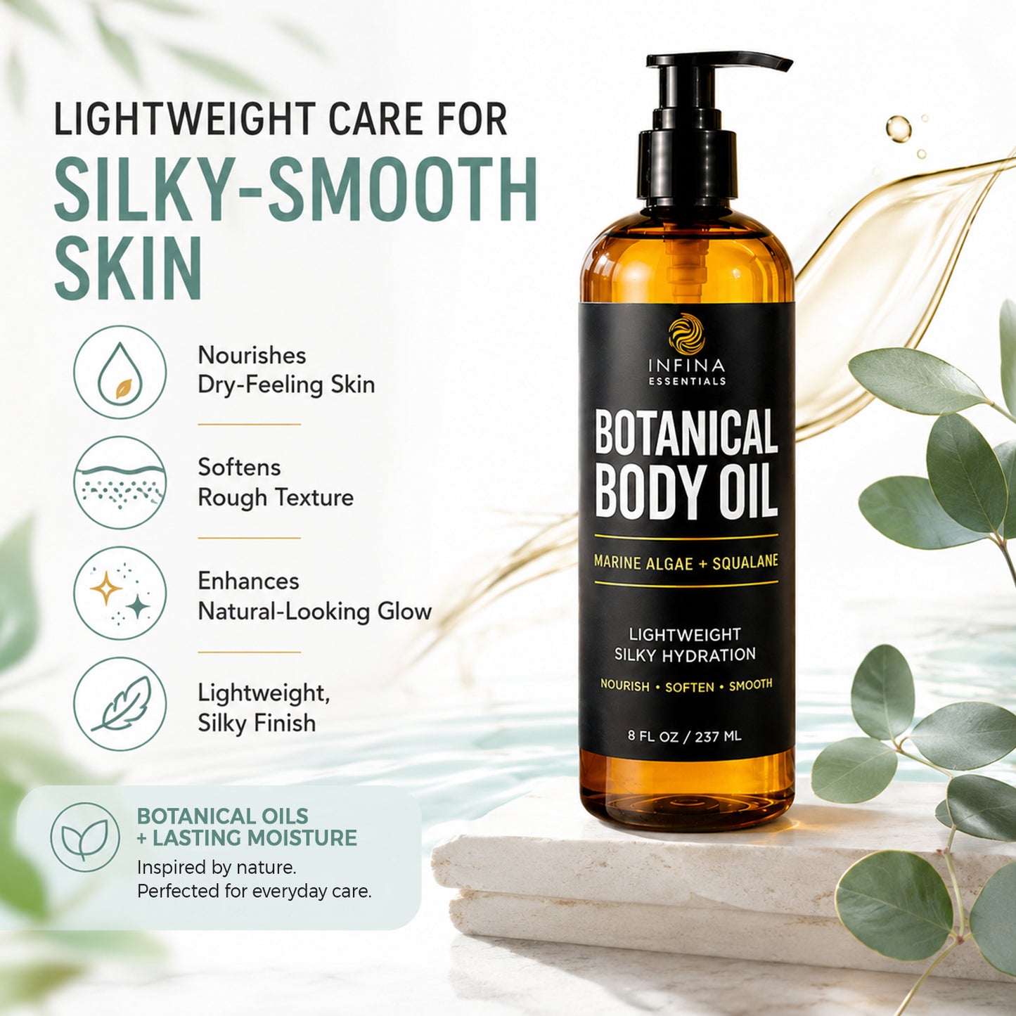 Botanical Body Oil for Dry Skin (8floz)
