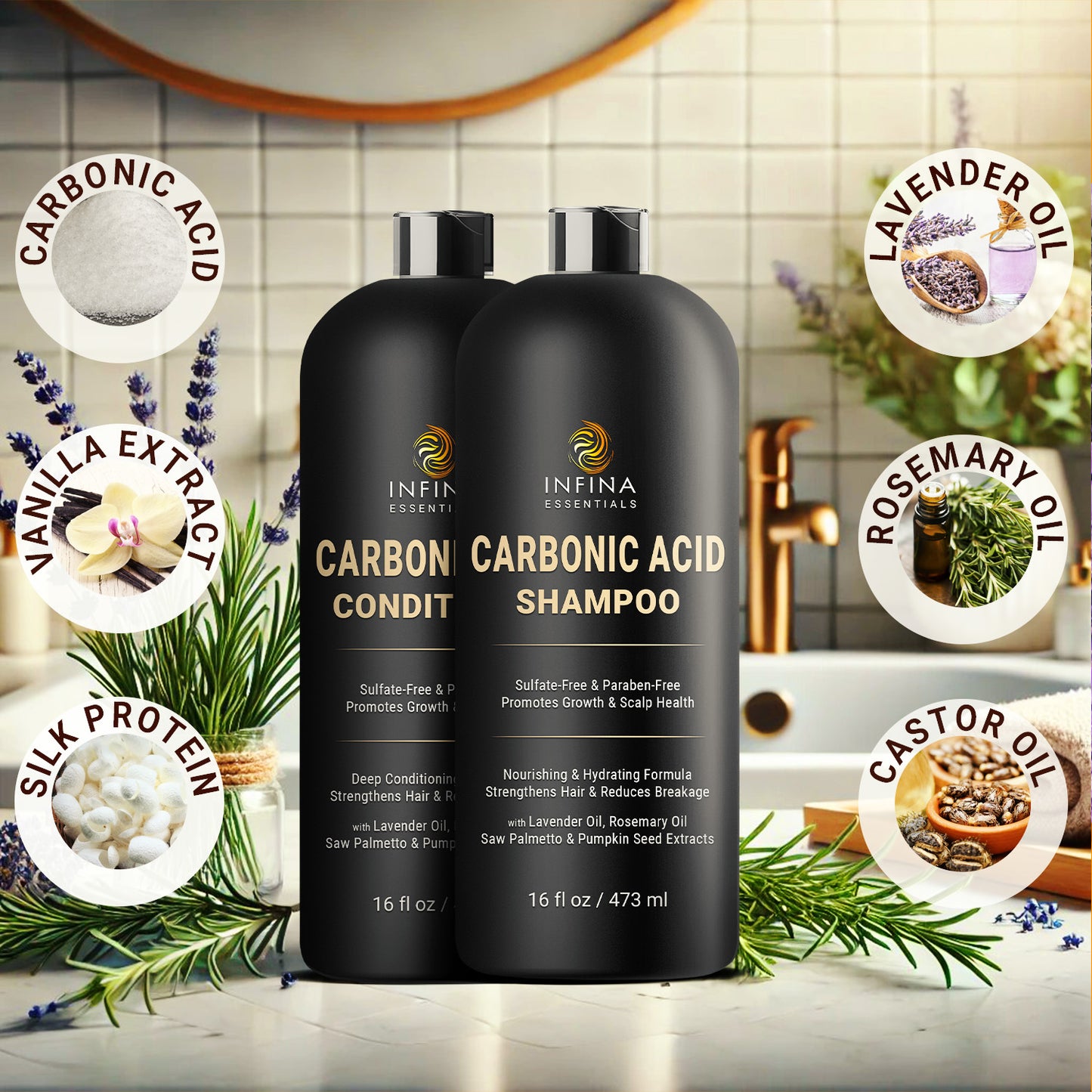 Carbonic Acid Shampoo & Conditioner (16 fl oz)