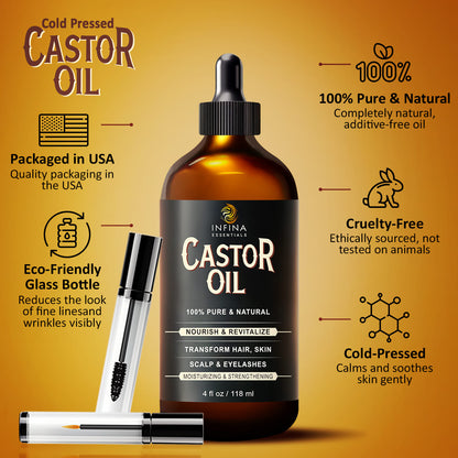 Castor Oil Cold Pressed Unrefined (4 fl oz)