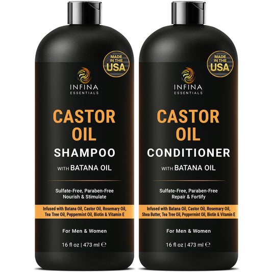 Castor Oil Shampoo and Conditioner Set with Batana Oil (16 floz)