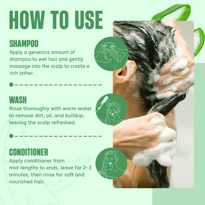 Aloe Vera Shampoo & Conditioner with Batana Oil (16 floz)