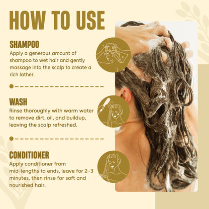 Rice Protein Shampoo and Conditioner  with Batana Oil & Ginseng (16 floz)