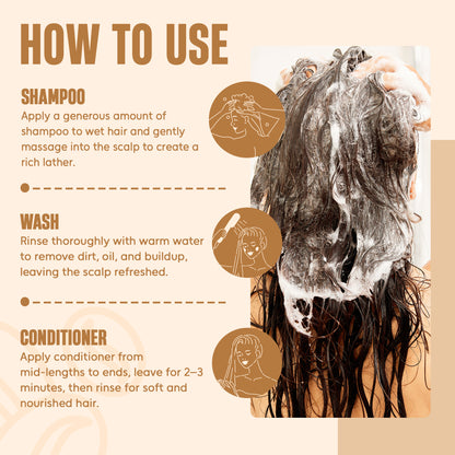 Biotin & Caffeine Shampoo & Conditioner Set with Batana Oil (16 floz)