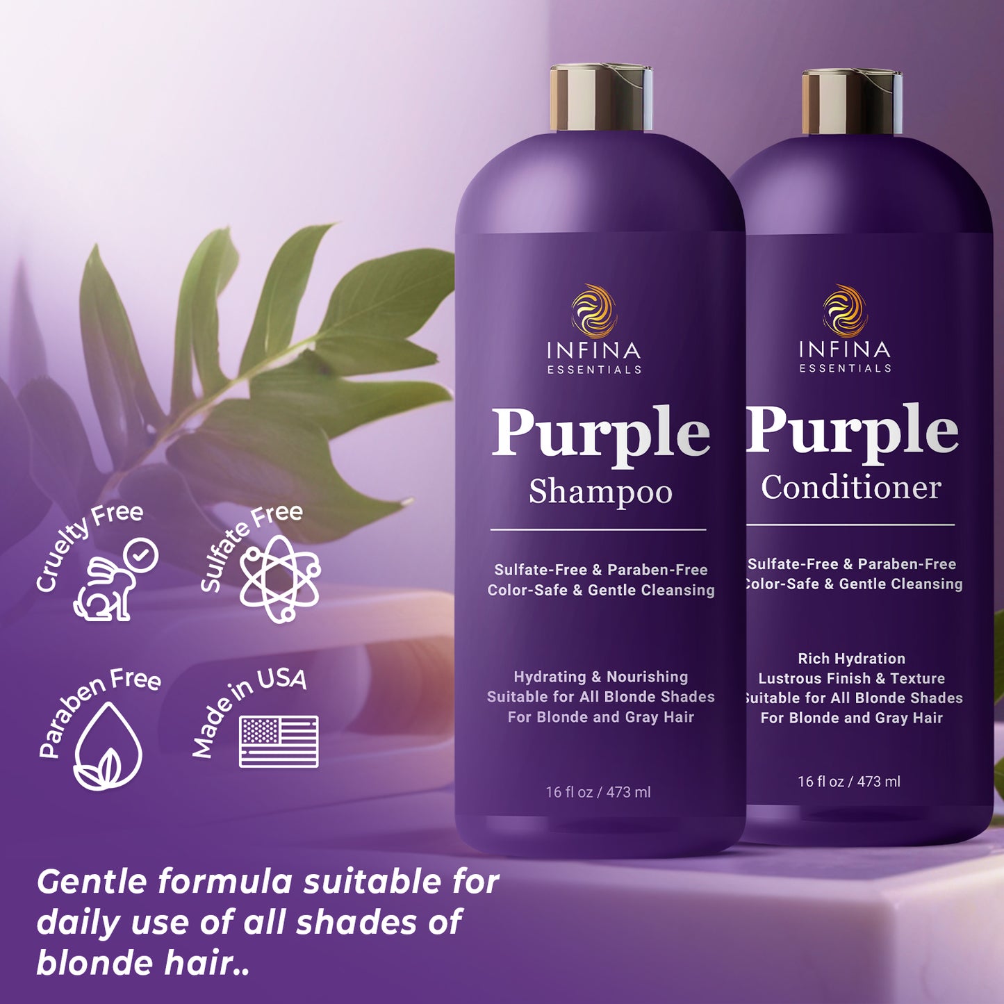 Purple Shampoo & Conditioner (16 fl oz)