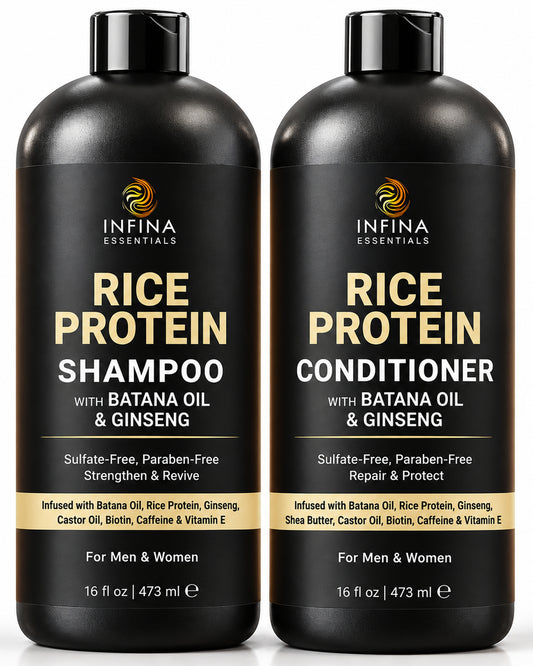 Rice Protein Shampoo and Conditioner Set with Batana
