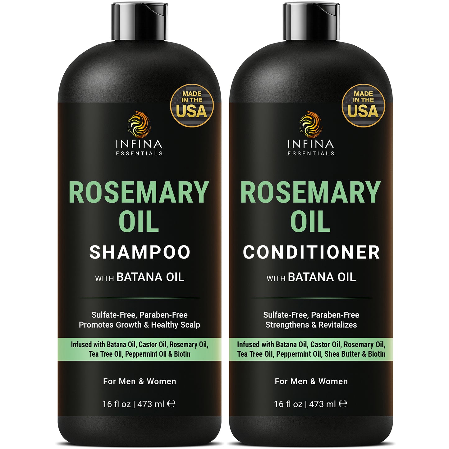 Rosemary Oil Shampoo and Conditioner with Batana Oil (16 floz)