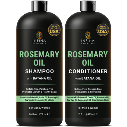 Rosemary Oil Shampoo and Conditioner with Batana Oil (16 floz)
