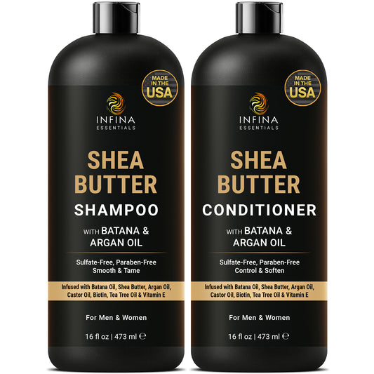 Shea Butter Shampoo and Conditioner with Batana and Argan Oil (16 floz)