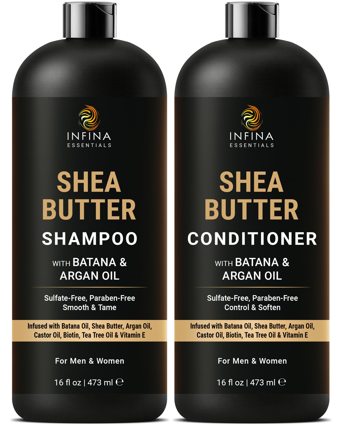 Shea Butter Shampoo and Conditioner with Batana and Argan Oil (16 floz)