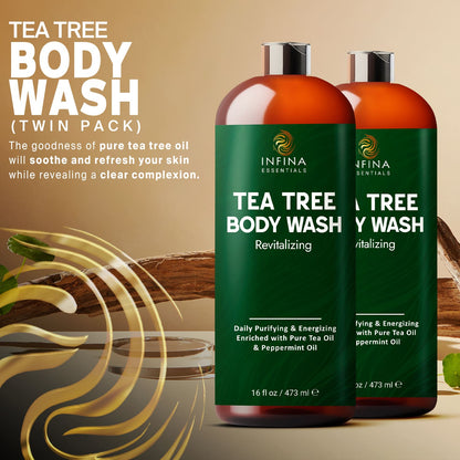 Tea Tree Body Wash for Men & Women Twin Set